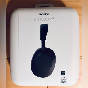 Sony WH-1000XM6 Headphones Box with Black Design